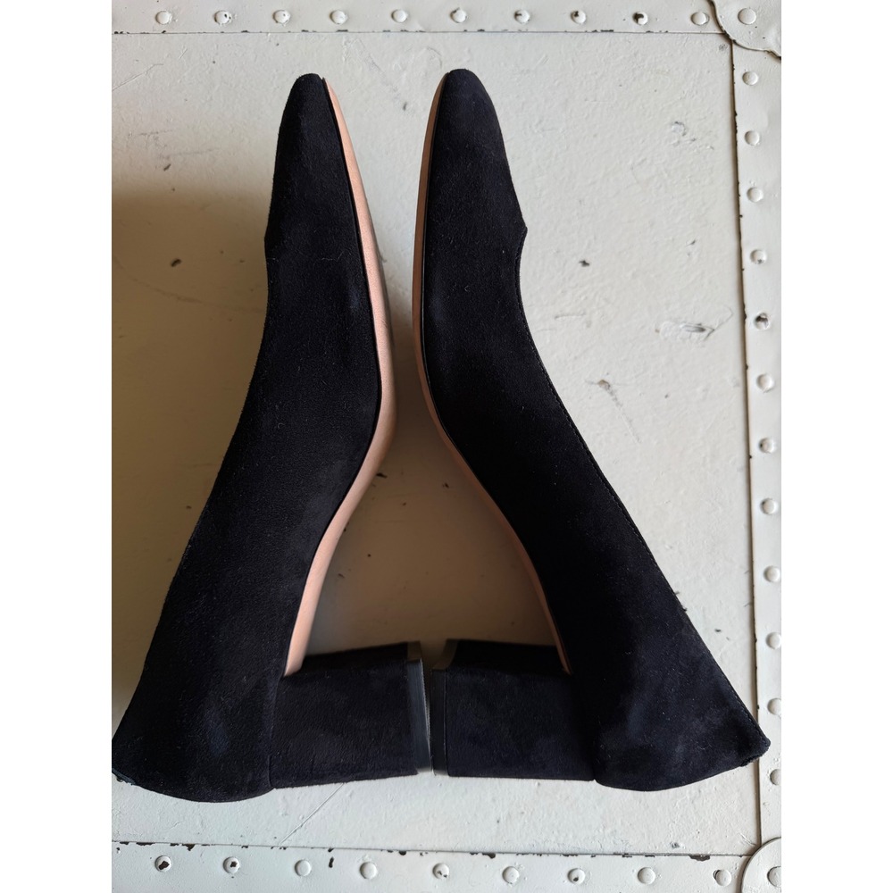 KATE SPADE Kylah Pumps Black Suede Square Toe Block Heel Women's Size 9 Career - Picture 8 of 11
